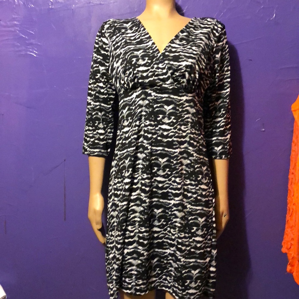 Madmazelle Womens Large blk/White Dress